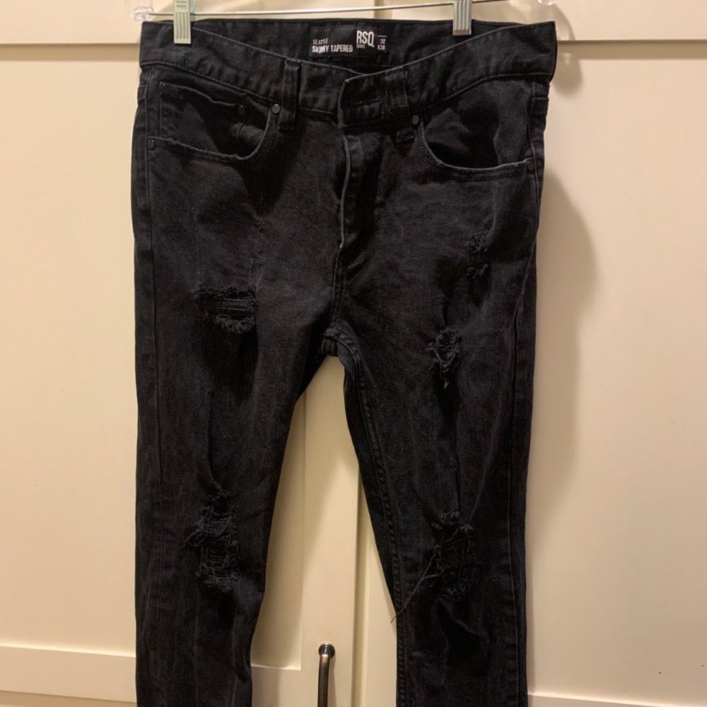 Men's RSQ Black Ripped Jeans, Skinny 32 x 30